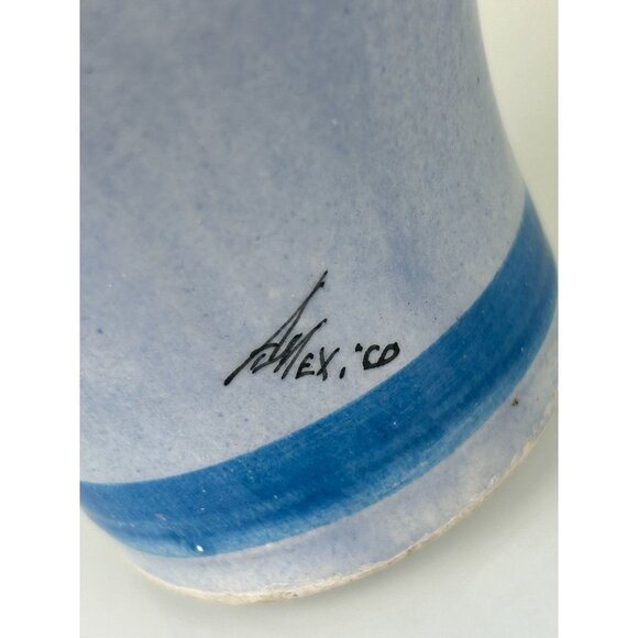 Tonala Made in Mexico Blue Bird Pottery Vase Home Decor Hand Painted 6.25" - Picture 6 of 14